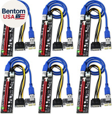 GPU Riser for Ethereum Mining Rigs, PCIE Risers for ETH Mining Rigs, 6PCS Black