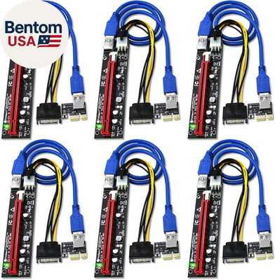 GPU Riser for Ethereum Mining Rigs, PCIE Risers for ETH Mining Rigs, 6PCS Black