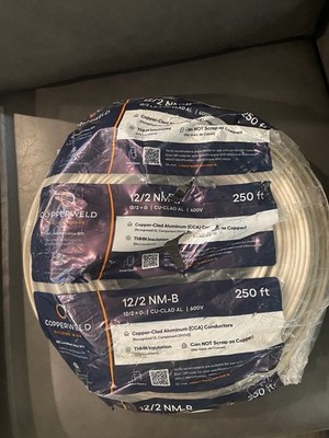 Copperweld 12/2 NM-B Solid Copper-Clad Aluminum Building Wire 250 ft White
