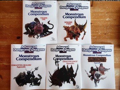 Monstrous Compendium Set 1   1-5   (D&D, set of 5 books, POD, Softcover, VF/NM)