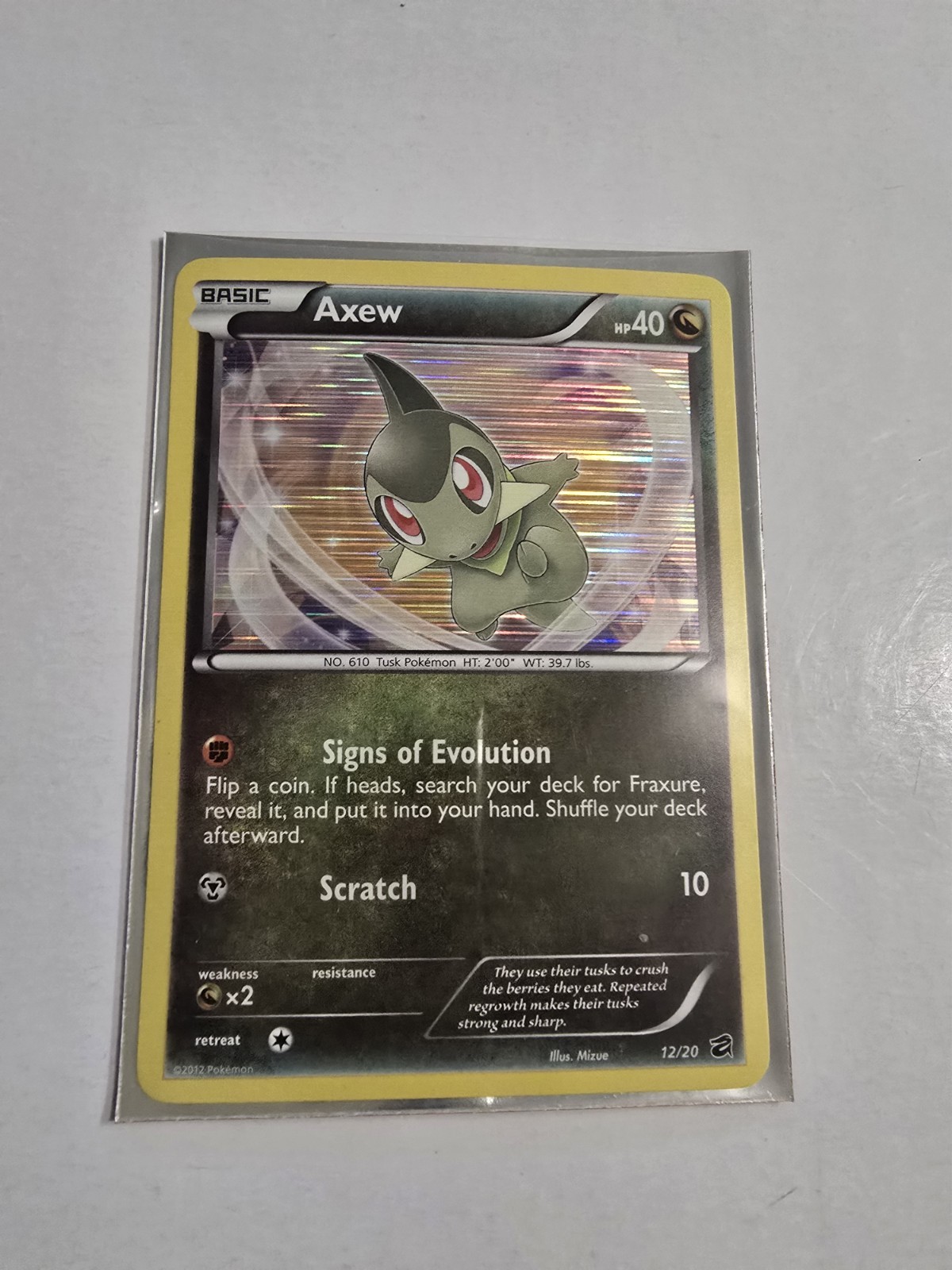 Pokemon Axew- 12/20 - Holo Dragon Vault NM