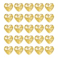 K9 Crystal Heart Beads 1 Holes Pendants, 30 Pack 14mm, Golden
