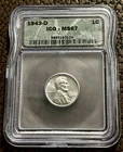 1943 D Lincoln Wheat Cent Low Mintage ICG MS67