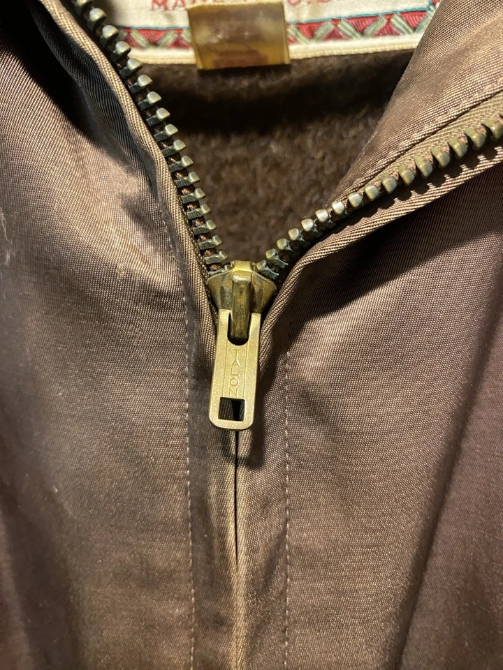 Vintage 1950’s McGregor Snow-Woods Wool Pile Jacket Men's Large Brown Fur Lined - Image 4 of 4