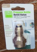 ONE STOP GARDENS Propane Bottle Refill Valve #63607