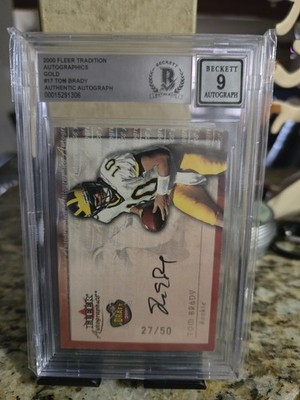 2000 Fleer Autographics GOLD Tom Brady On-Card Autograph /50 RC