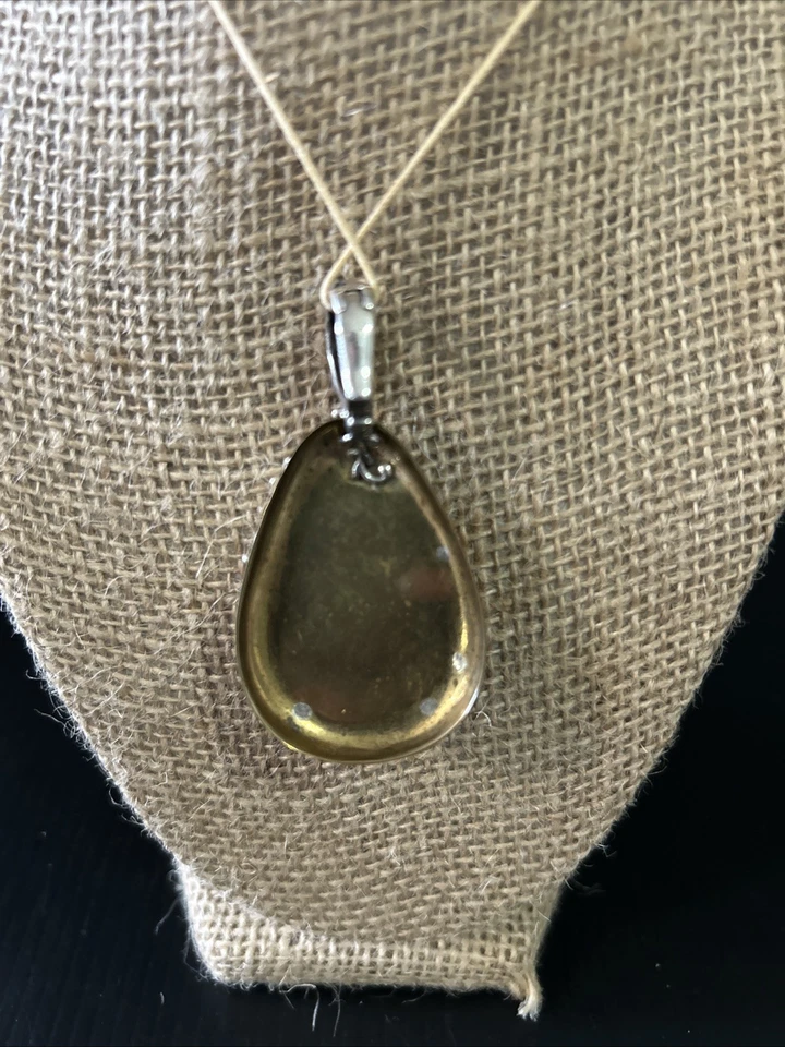 Colgante Carolyn Pollack de plata de ley y latón piedra jaspe amarillo (204) Foto 3 de 4