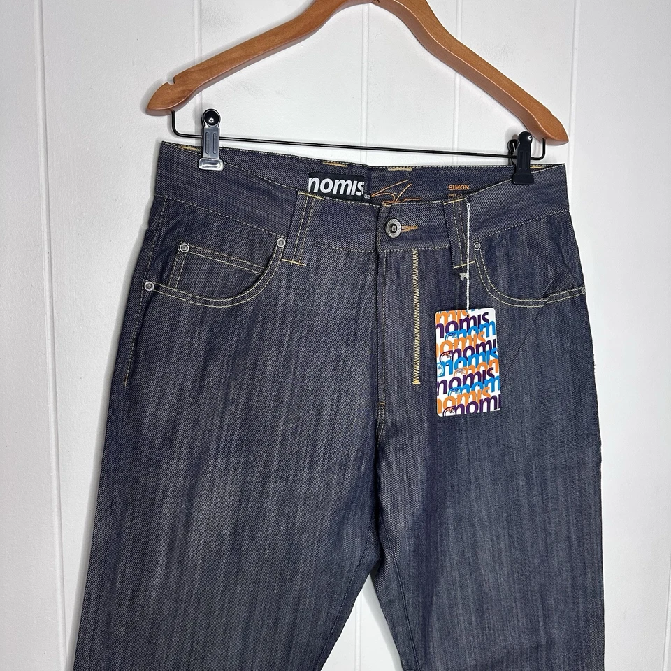 Pantalones de mezclilla Nomis Design Simon Chamberlain nuevos con etiquetas - para hombre 32x32 lavado oscuro 471 Foto 2 de 4