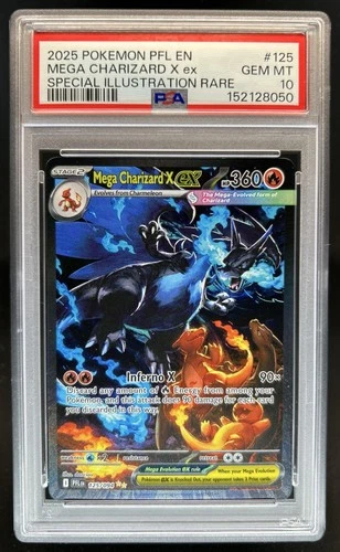 2025 Pokemon PFL Mega Charizard X ex Special Illustration Rare #125/094 PSA 10