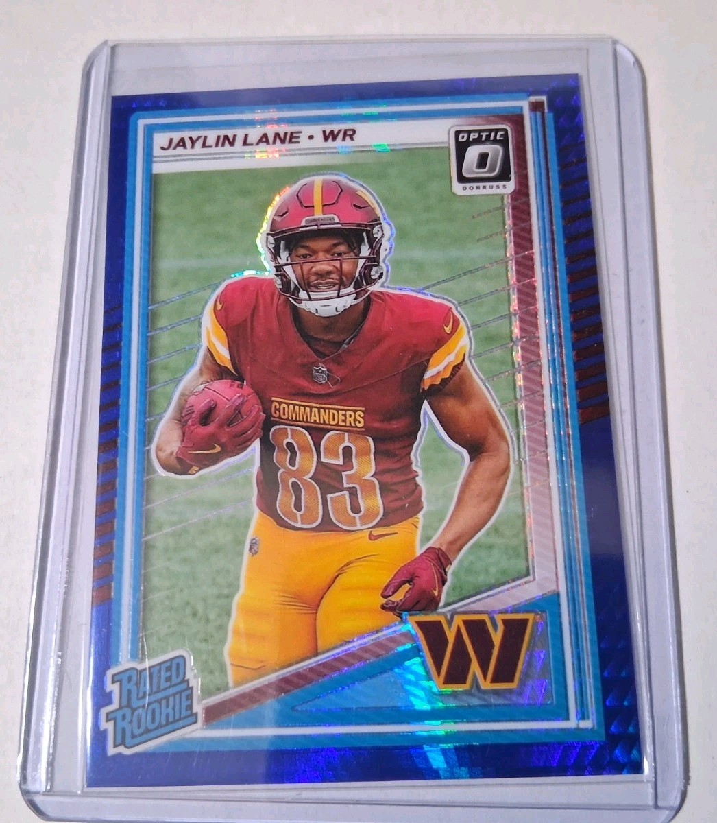 2025 Donruss Optic Blue Hyper Rated Rookie #249 Jaylin Lane Commanders