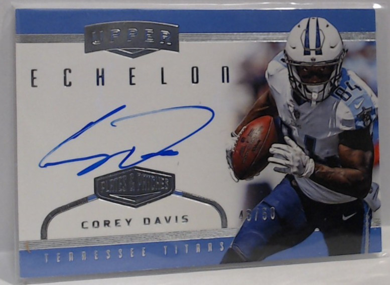 2017 PLATES AND PATCHES COREY DAVIS ROOKIE UPPER ECHELON AUTO /50 #UP-CD TITANS