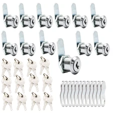 12 Pack Cabinet Cam Locks Keyed Alike 7/8" RV Storage Door Locks 24 Keys fo