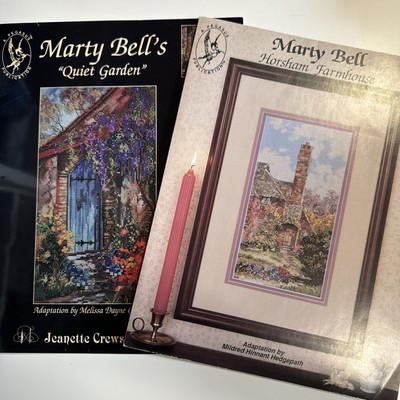  Konvolut Kreuzstich Vintage Muster Flugblätter Marty Bell Blumen Restposten