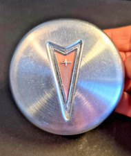 Vintage 1960s Pontiac Oem Red Arrowhead Wheel Horn Button - Brushed Silver 2-7 Vintage 1960s Pontiac Oem Red Arrowhead Wheel Horn Button - Brushed Silver 2-7