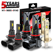 White LED Headlight High Low Fog Light Bulbs Combo For Subaru Outback 2000-2004