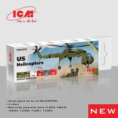 ICM 3026   Acrylic paint set for US Helicopters