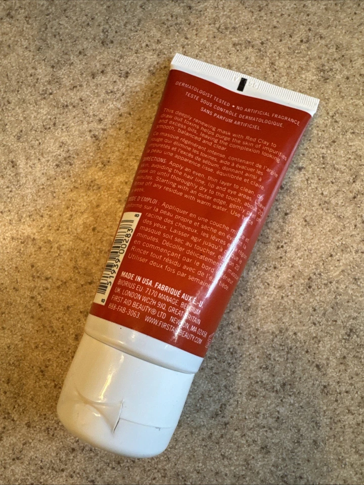 First Aid Beauty Fab-Skin Rescue Purifying Mask With Red Clay Used 2xs 3.0 Oz - Image 4 of 4