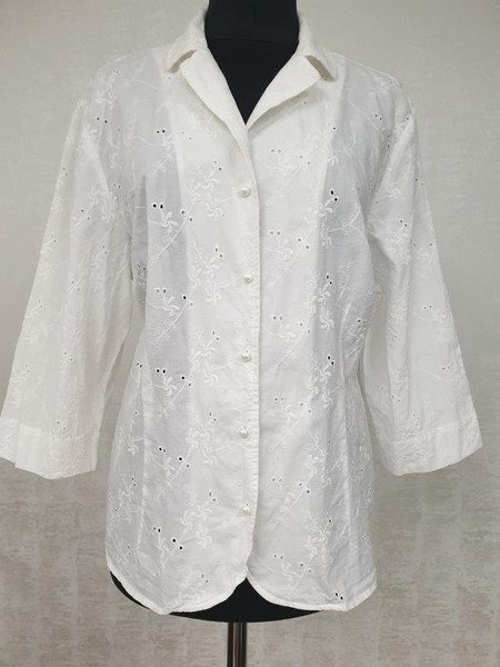 Women Peter Hahn Shirt White Cotton 44 / XXL / 52 #C8S1