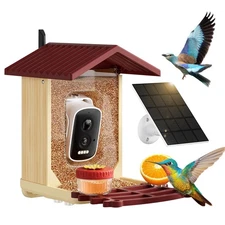 Bird Feeder with Camera, 2.5K HD Smart Bird Feeder Cam Outdoor with AI Recogn...