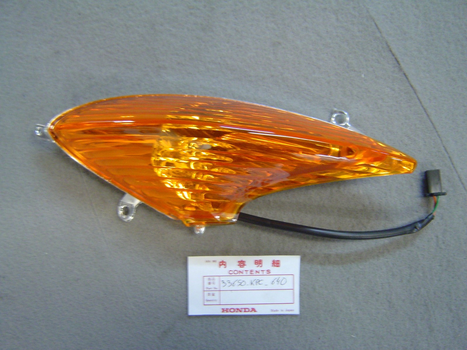Clignotant arrière gauche pour Honda XL125V Varadero 2001-2006 remplace ref 33650KPC641 noir orange