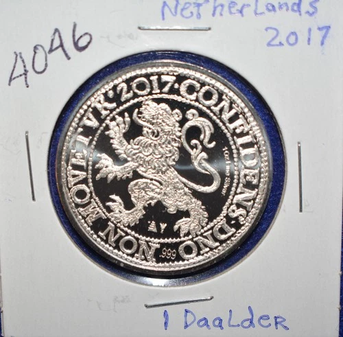 2017 Netherlands 1 Lion Daalder Restrike- .999 1 OZ-BU-#4046