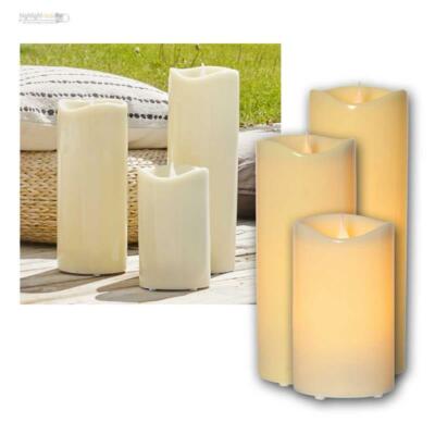 große LED AUßenKerzen GRANDE, XXL OutdoorKerze flackernd mit Timer