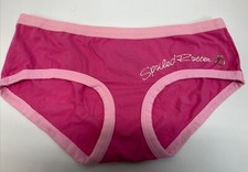 Vtg ST EVE Intimates Rare Pink Hipster Bikini Panty Spoiled Rotten Embroidery