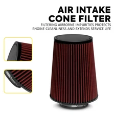 4" 102mm Long High Flow Inlet Cone Dry Filter Cold Air Intake Replacement Red ED
