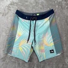 Quicksilver Highline Board Shorts 28 Dryflight 4 Way Stretch Palms