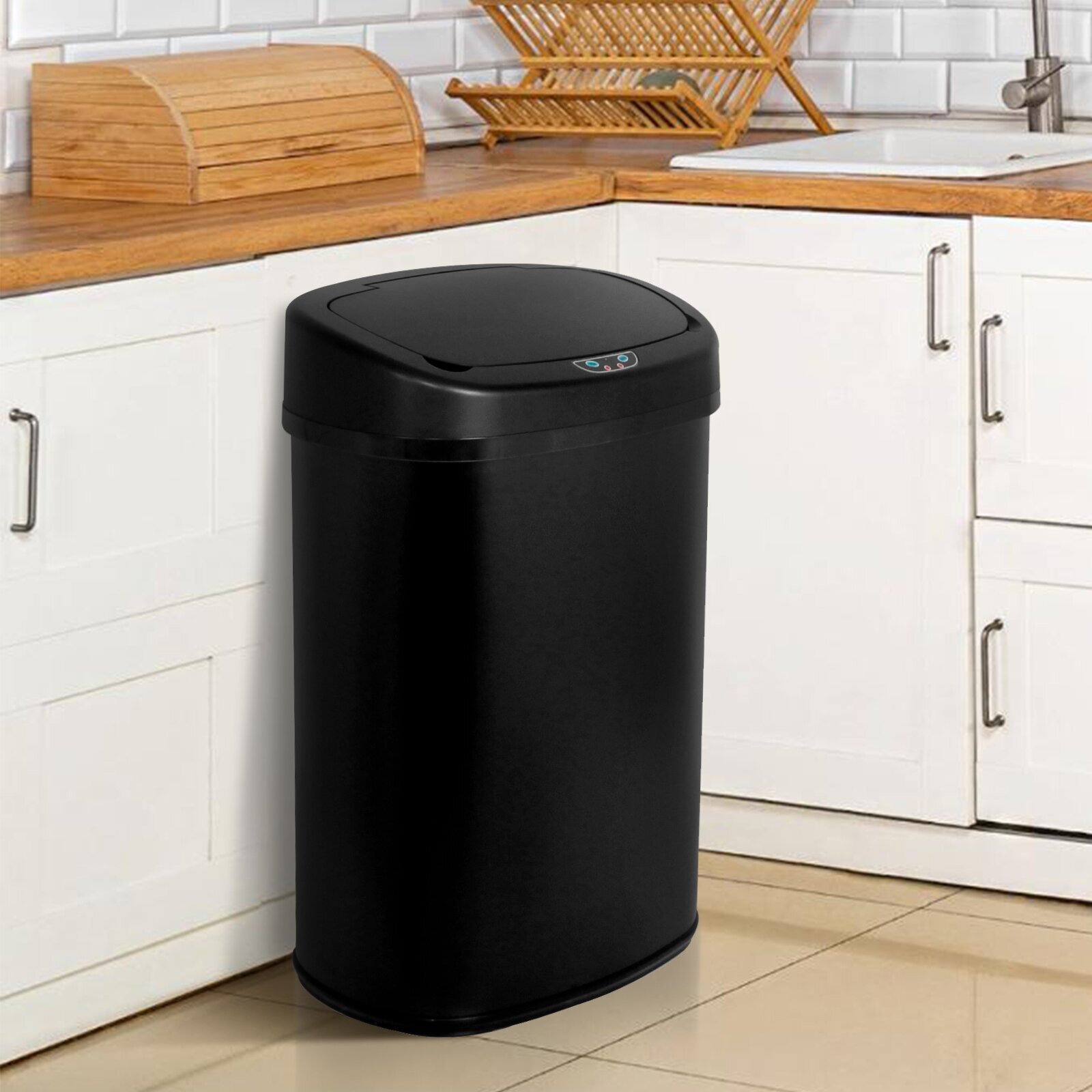 13 Gallon Garbage Can Automatic Sensor Touch Free Stainless Kitchen ...