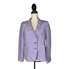 Armani Collezioni Purple Linen Silk Blend Blazer Jacket         Size: 8 