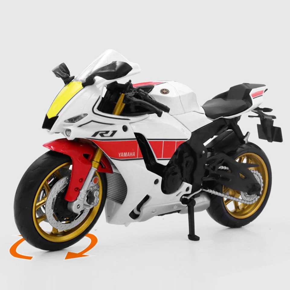 1:12 2022 Yamaha YZF-R1M литая модель мотоцикла игрушка подарки мужчин коллекции белый - Изображение 3 из 4