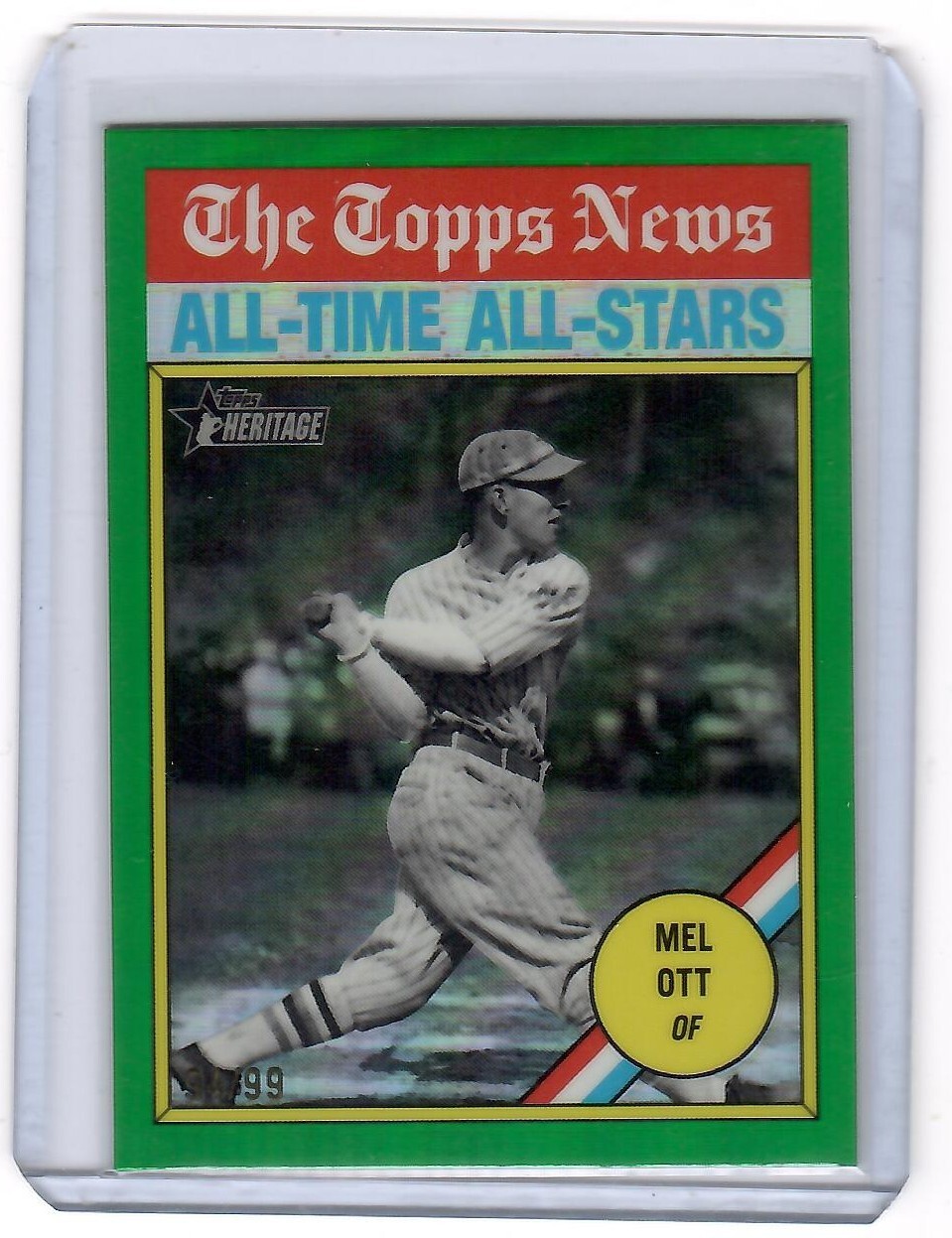 Topps Heritage 2025 The Topps News Mel Ott Green Border Chrome /99