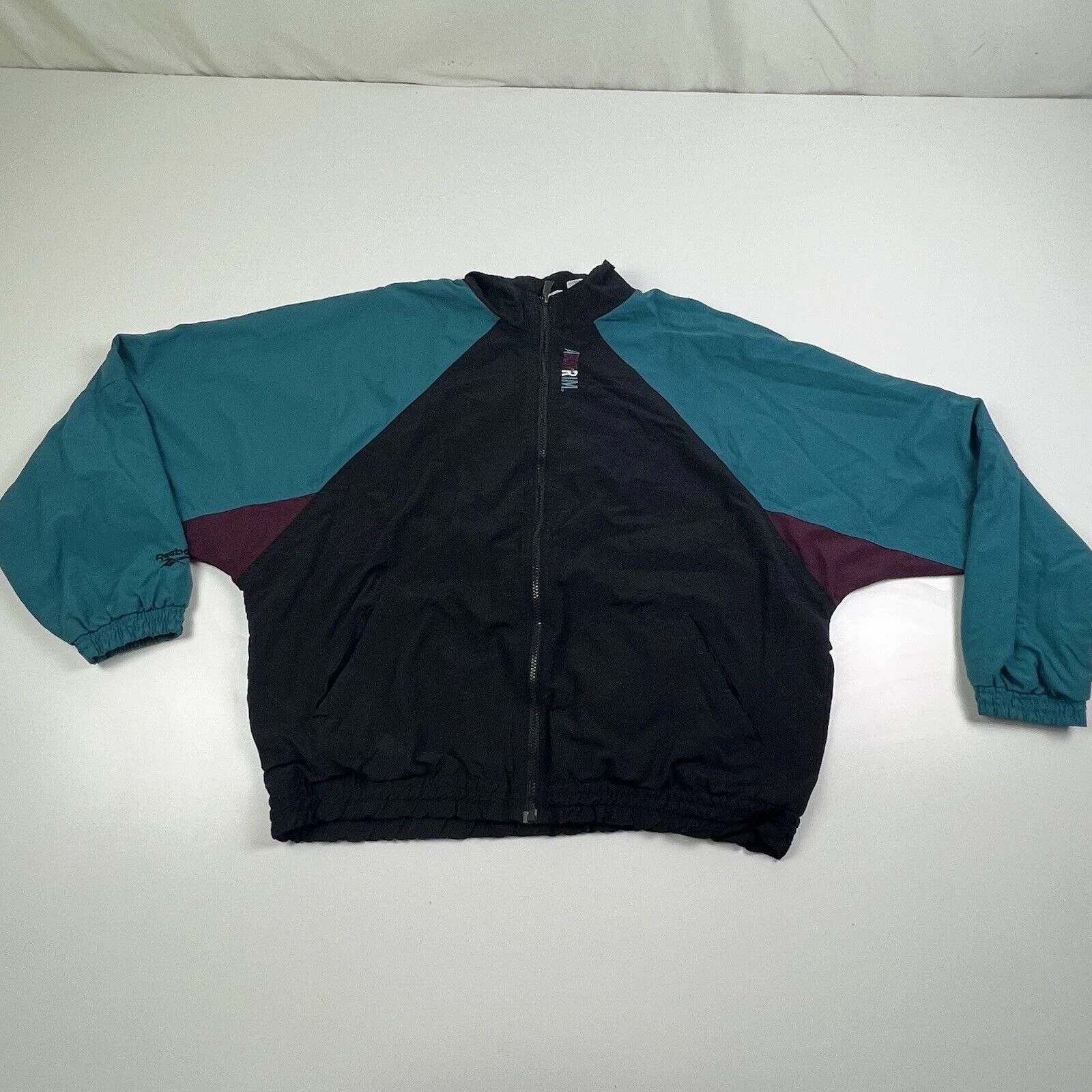 Vintage 90s Above The Rim Reebok Color Block Windbreaker Jacket Size Large