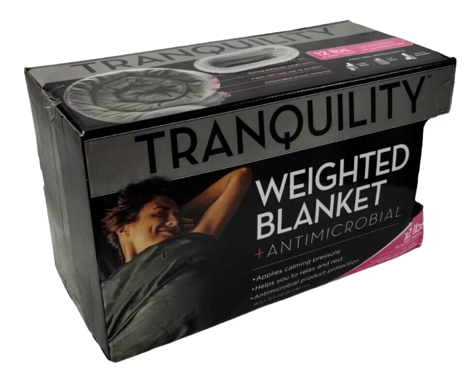Tranquility 12 lbs Weighted Blanket Quilted Antimicrobial Calming Pressure