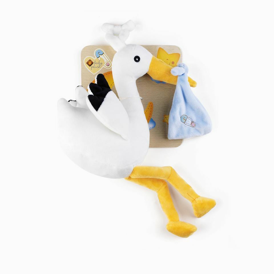 Plush & Company Peluche Cicogna Azzurro nascita maschietto 07429 stork Cigogne