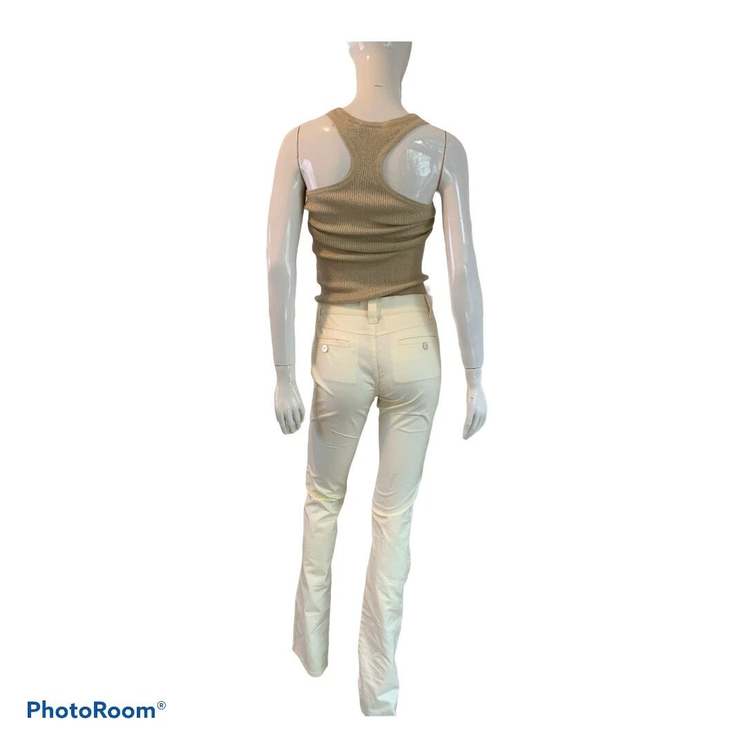 Pantaloni casual VALENTINO nuovi avorio vita media regular fit tasche posteriori XS