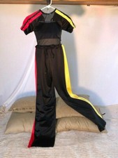 Black W/ Red Yellow Stripes Adult Jazz / Hip Hop Dance Costume