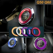 Red Alloy Ignition Start Stop Button Cover Ring for Infiniti Q50 QX50 Q60 QX60