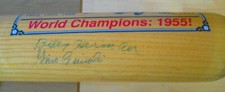 Billy Herman / Gino Cimoli Auto Brooklyn Dodger CBC Bat COA PSA/DNA