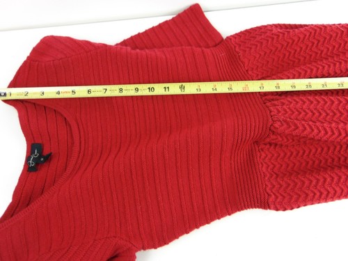 Jessica Simpson Red Knit Dress Womens M 3/4 Sleeve - Picture 7 of 10
