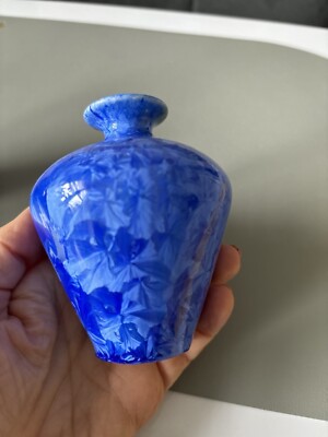 Kristalline Glasur Keramik Kleine Vase , Handmade 