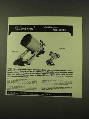 1973 Celestron 14 and 5 Telescope Ad - Multipurpose