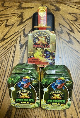 LOT Of 3 GENUINE New in Box Treasure X ADVENTURE SETS 1 Ninja Gold 2 Dino Gold