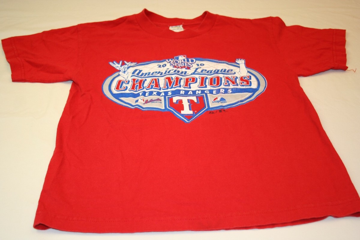 Vintage Texas Rangers 2010 AL Champions Logo Red T-shirt Boys