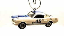 1965 Shelby GT350R Christmas Ornament 1:64 White w Blue
