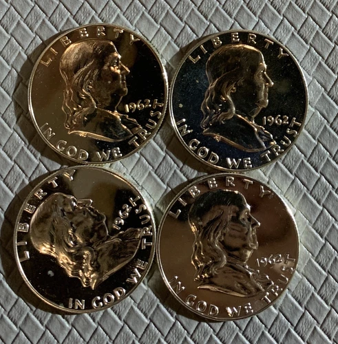 1962 US FRANKLIN HALF DOLLAR SILVER PROOF COIN BU, SALE FOR ONE COIN