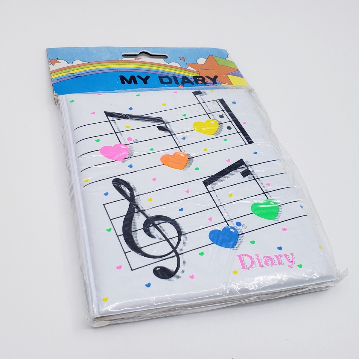 Vintage Heart Music Notes Puffy Diary Notebook Paper 80s 90s Vintage Heart Music Notes Puffy Diary Notebook Paper 80s 90s