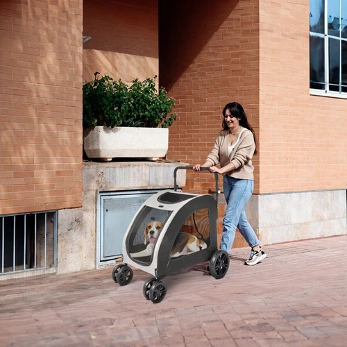 Dog Stroller for Medium To Large Dogs, Foldable Dog Wagon with 4 Wheels - Bild 18 von 19