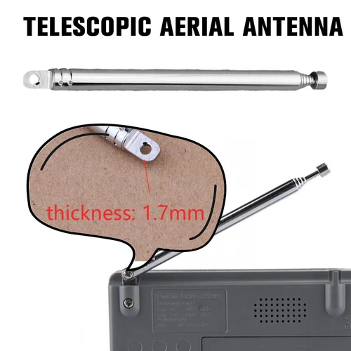 4 Stück 14-74 cm Ersatz Teleskop Antenne für TV Radio AM/FM 7 Abschnitte - Bild 7 von 17